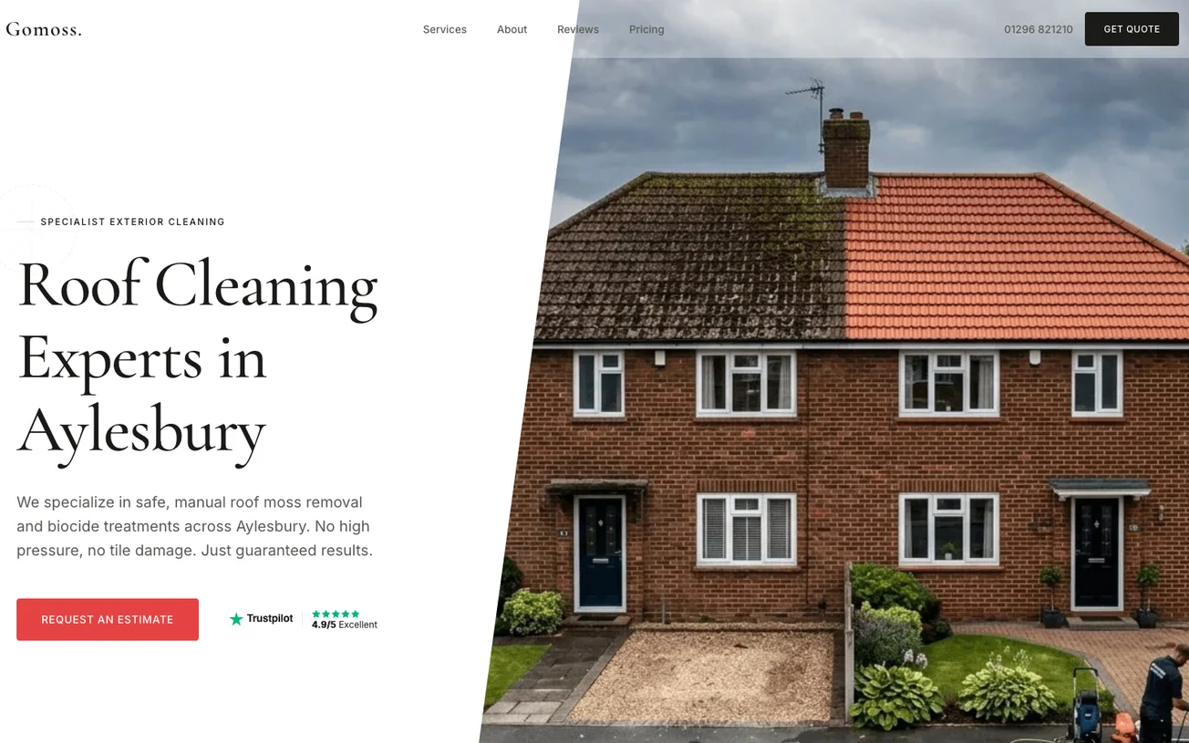 Gomoss — roof cleaning website