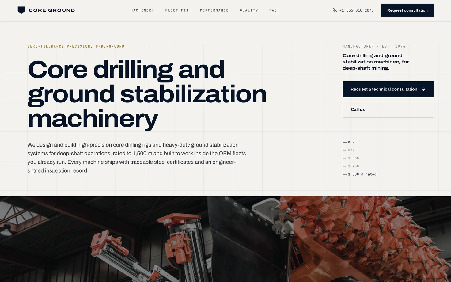 Core Ground — ground stabilisation machinery website